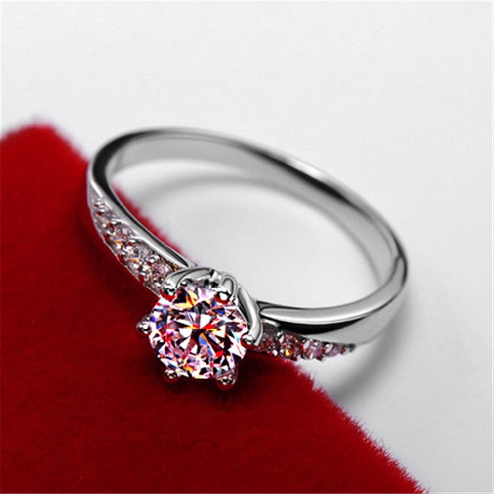 White Gold Austrian Crystal Infinity Ring - Picture 5 of 6